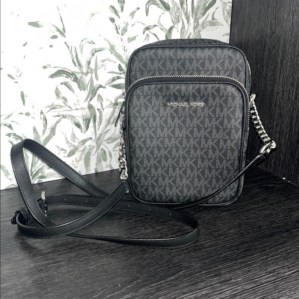 Michael Kors Gray Monogram Crossbody Bag